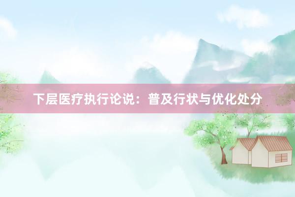 下层医疗执行论说：普及行状与优化处分